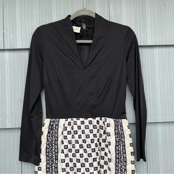 vintage Pretaporte patchwork dress / black + quilted skirt / women's size 10 - Picture 3 of 15